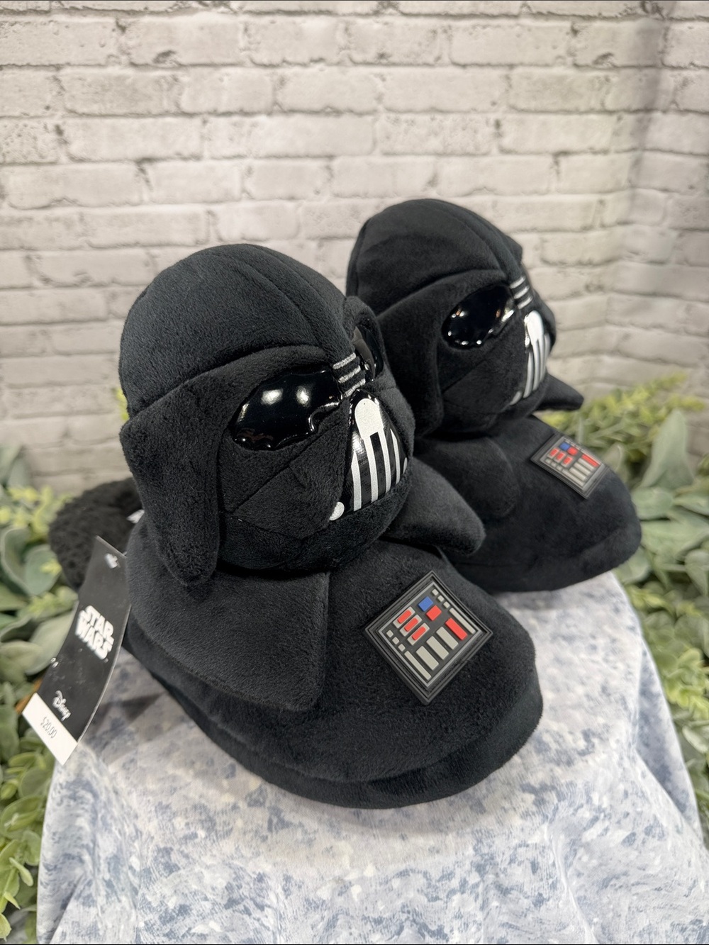 STAR WARS DARTH VADER Black 3D Plush Slipper Slides - Mens 9-10 🖤 NWT